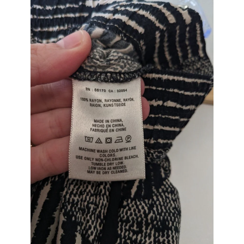 Anthropologie Hei Hei Pants Tapered Leg Geometric Bohemian Hippie‎ Black/White S - Picture 10 of 14